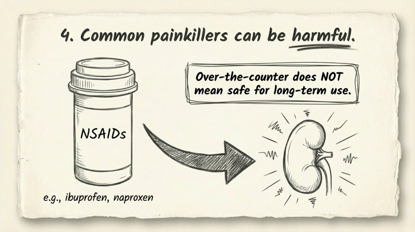 4. Over-the-counter painkillers can be a hidden danger.